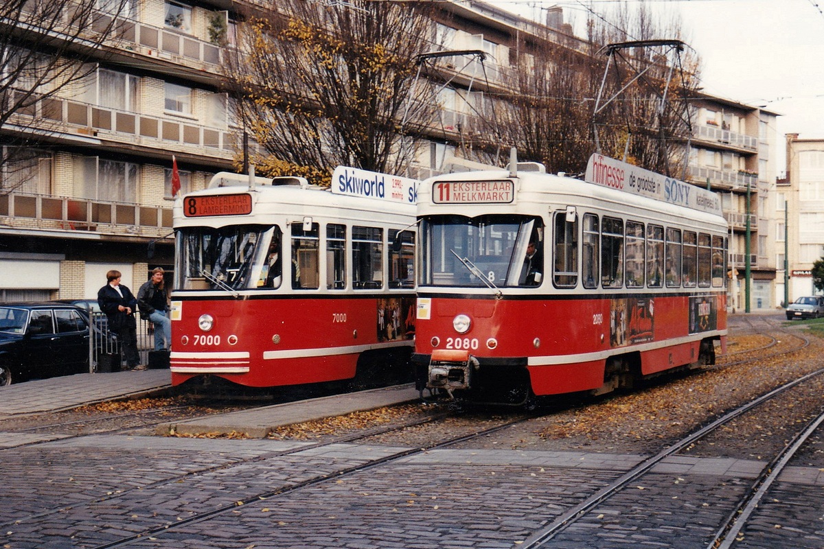 Антверпен, BN PCC Antwerpen № 2080; Антверпен, BN PCC Antwerpen № 7000; Антверпен — Старые фотографии (city trams Antwerpen 1980 — 1999)