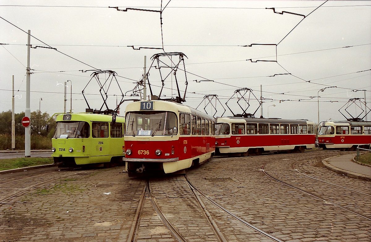 Prag, Tatra T3 Nr. 6736; Prag, Tatra T3 Nr. 6737; Prag, Tatra T3SUCS Nr. 7214