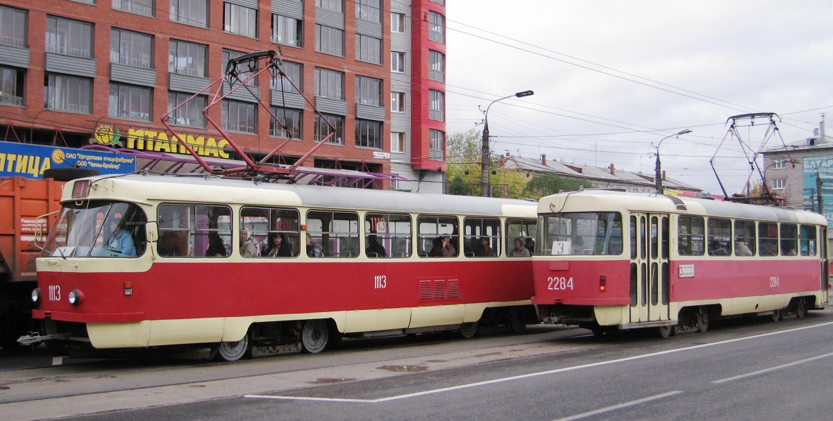 Ижевск, Tatra T3SU (двухдверная) № 1113; Ижевск, Tatra T3SU (двухдверная) № 2284