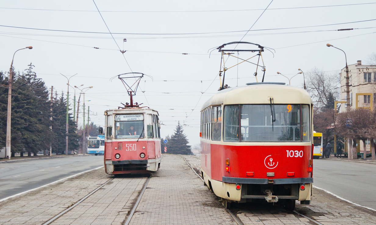 Мариуполь, 71-605 (КТМ-5М3) № 550; Мариуполь, Tatra T3SUCS № 1030