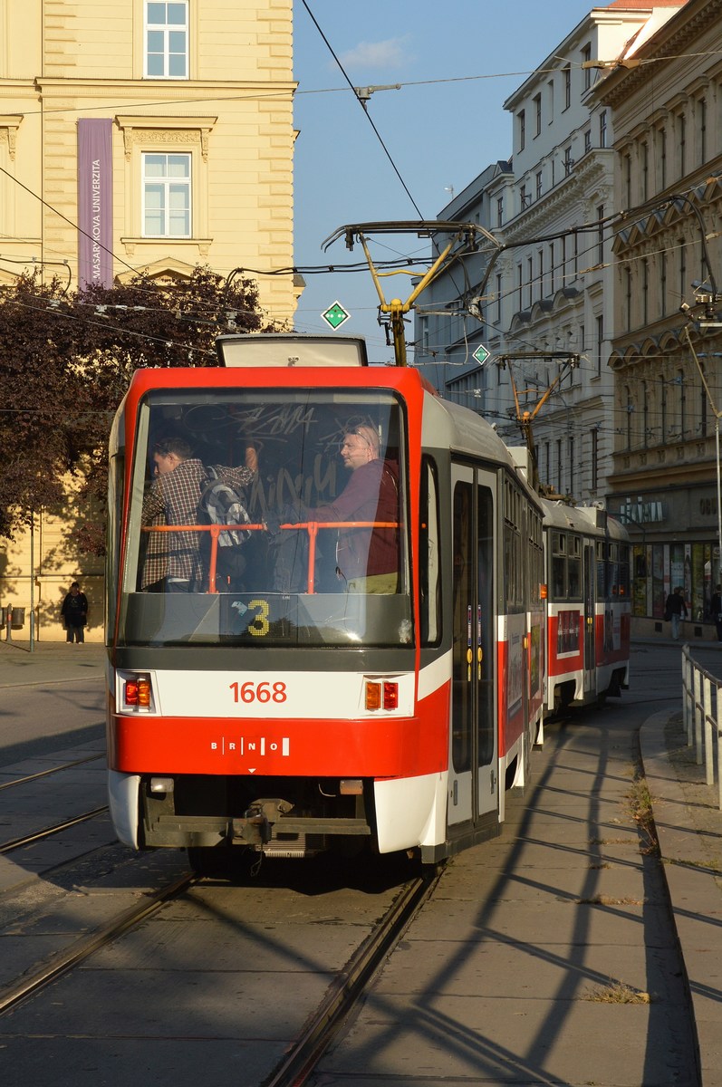 Брно, Tatra T3R (1995) № 1668