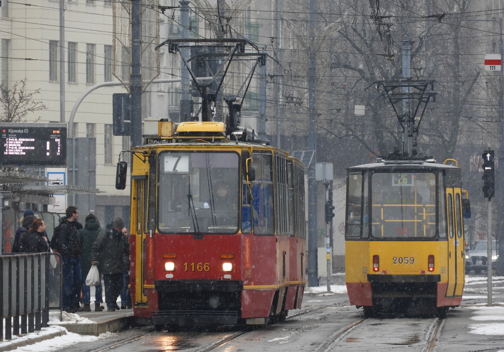 Varšava, Konstal 105Na č. 1166; Varšava, Konstal 105N2k č. 2059