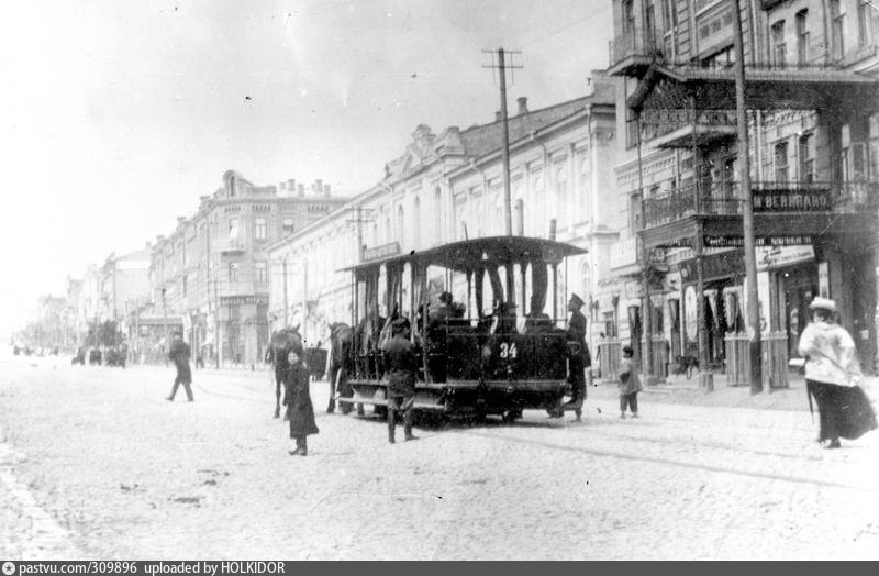 Киев, Конка № 34; Киев — Исторические фотографии; Киев — Трамвайные линии: Закрытые линии