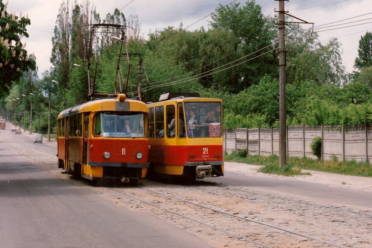 Житомир, Tatra T4SU № 6; Житомир, Tatra KT4SU № 21