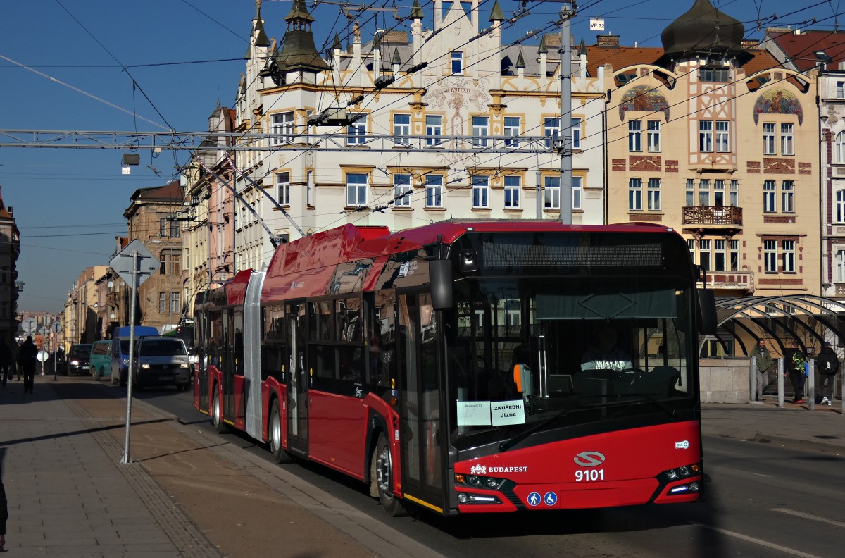 Будапешт, Solaris Trollino IV 18 Škoda № 9101; Пльзень — Новые троллейбусы с завода Шкода