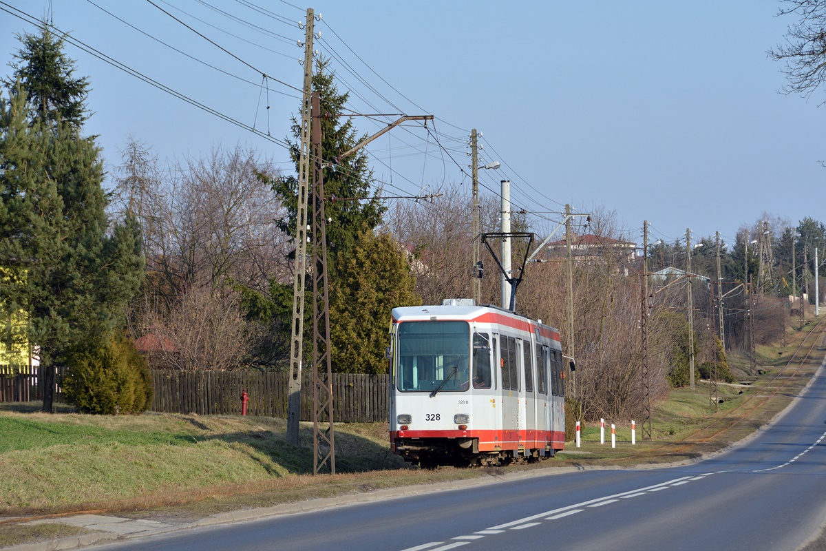 Лодзь, Duewag M6S № 328; Лодзь — Пригородные трамваи — Лютомерск