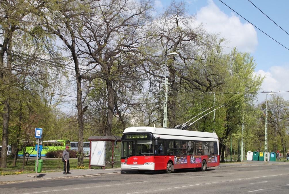 Budapesta, Solaris Trollino II 12 Ganz B Nr. 605 Budapesta, Solaris Trollino II 12 Ganz B Nr. 605