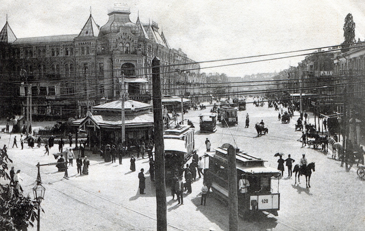 Киев, Двухосный моторный Herbrand № 420; Киев, Двухосный прицепной вагон № 386