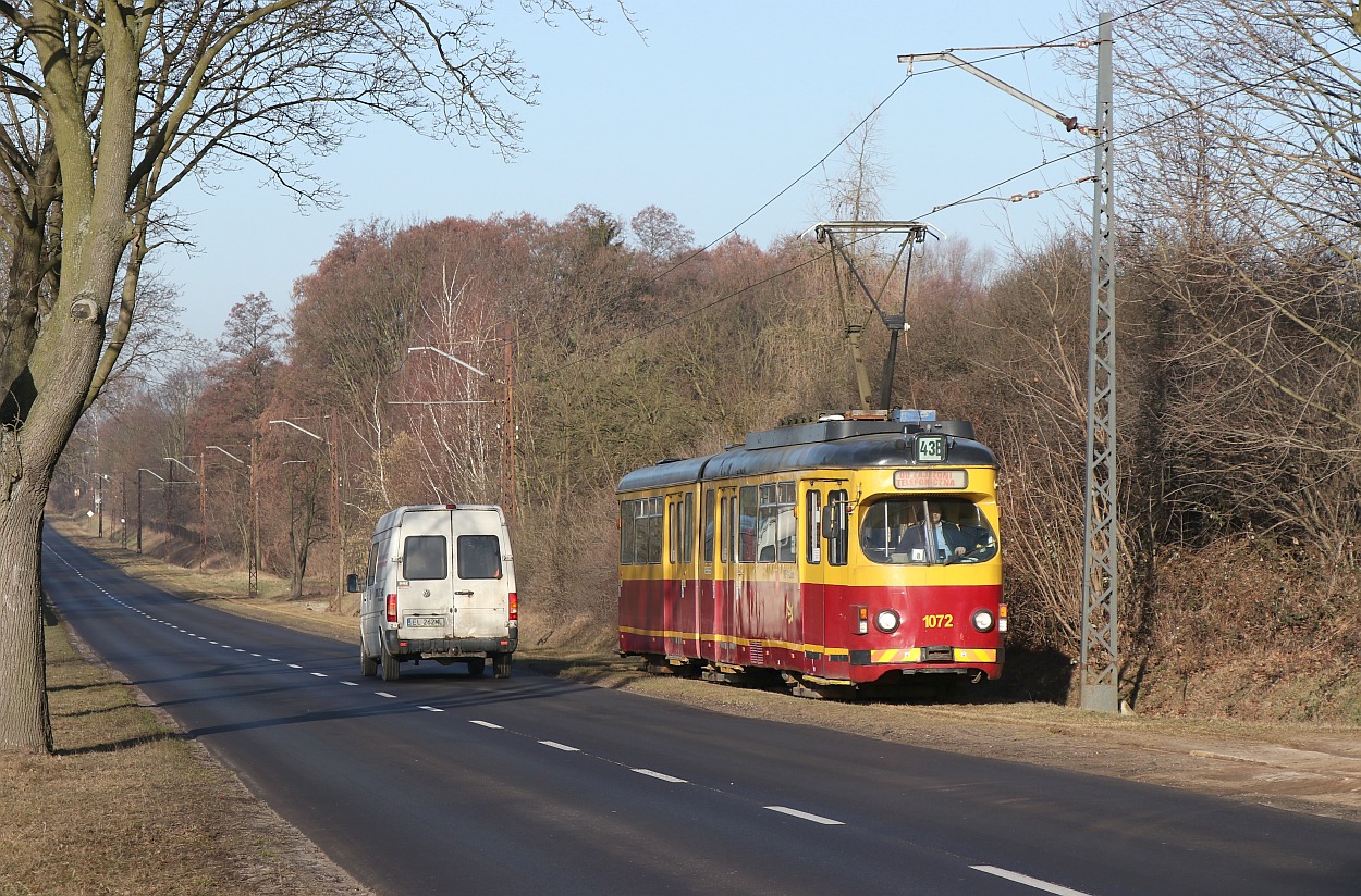 Łódź, Duewag GT6 # 1072; Łódź — Suburban trams — Lutomiersk