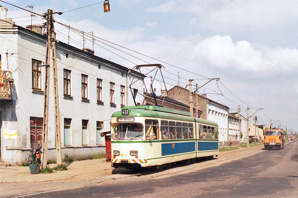 Лодзь, Duewag GT6 № 4043; Лодзь — Пригородные трамваи — Константынув Лудзки; Лодзь — Старые фотографии