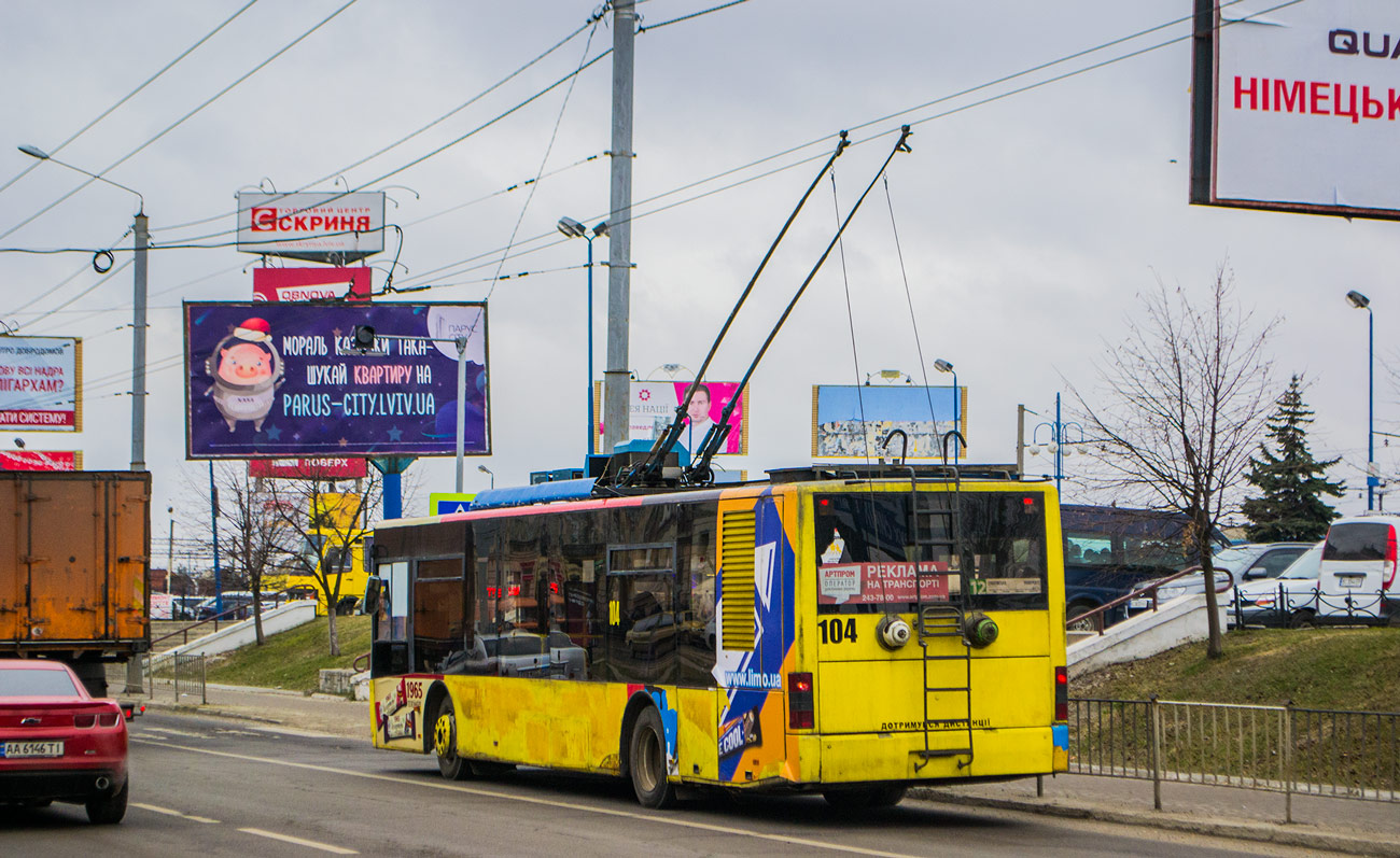 Львов, ЛАЗ E183D1 № 104