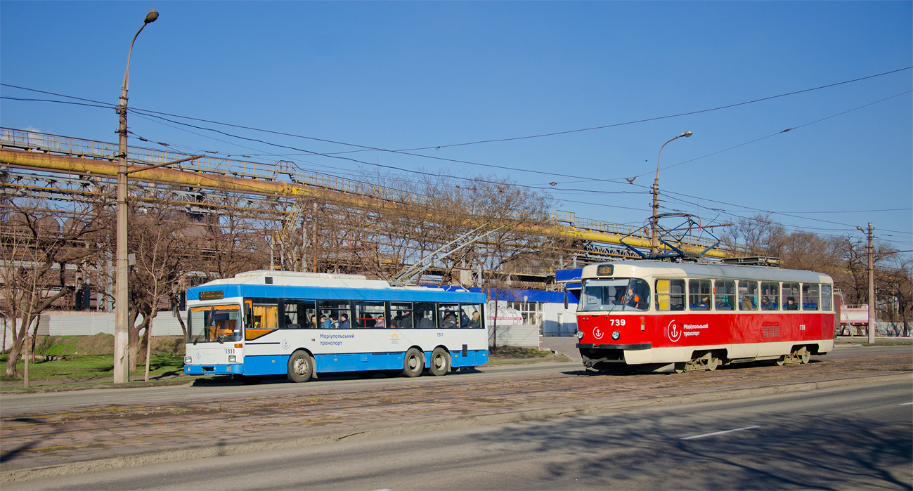Мариуполь, MAN/Gräf & Stift 860 SL172HO № 1311; Мариуполь, Tatra T3A № 739