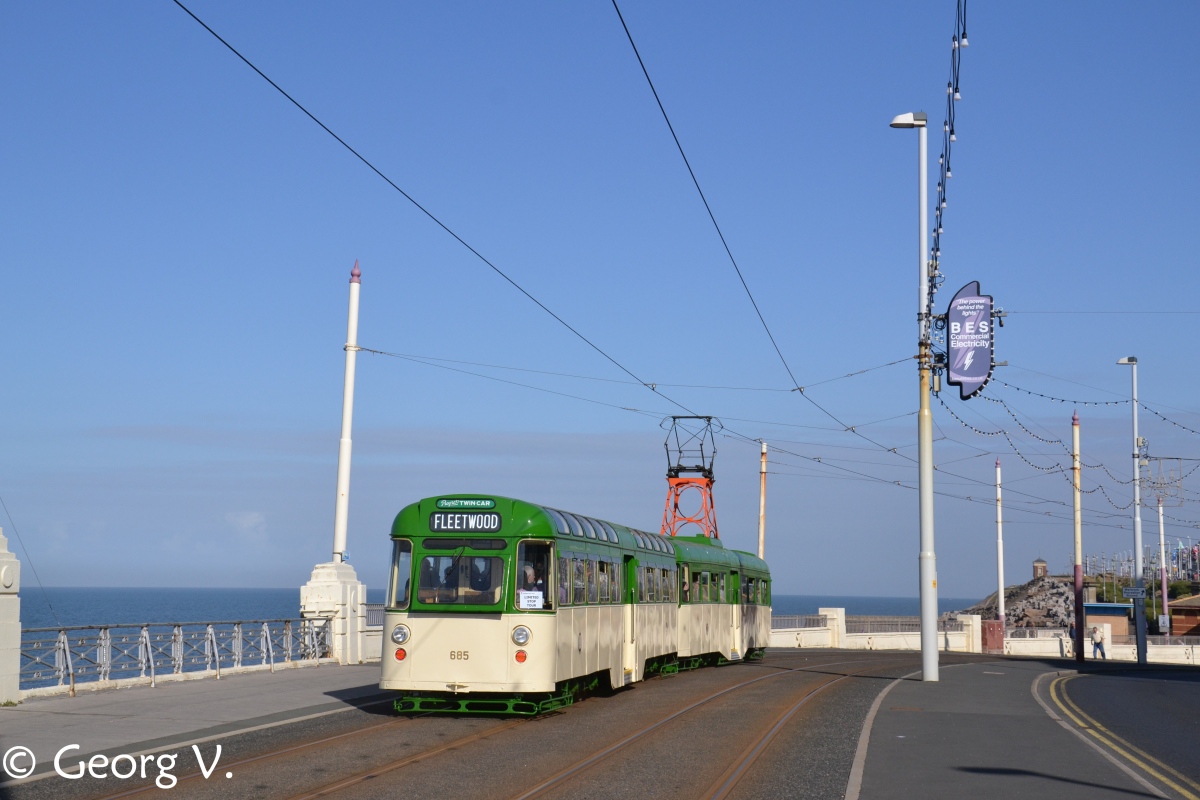 Блэкпул, Blackpool Twin car № 675; Блэкпул, Четырёхосный прицепной вагон № 685