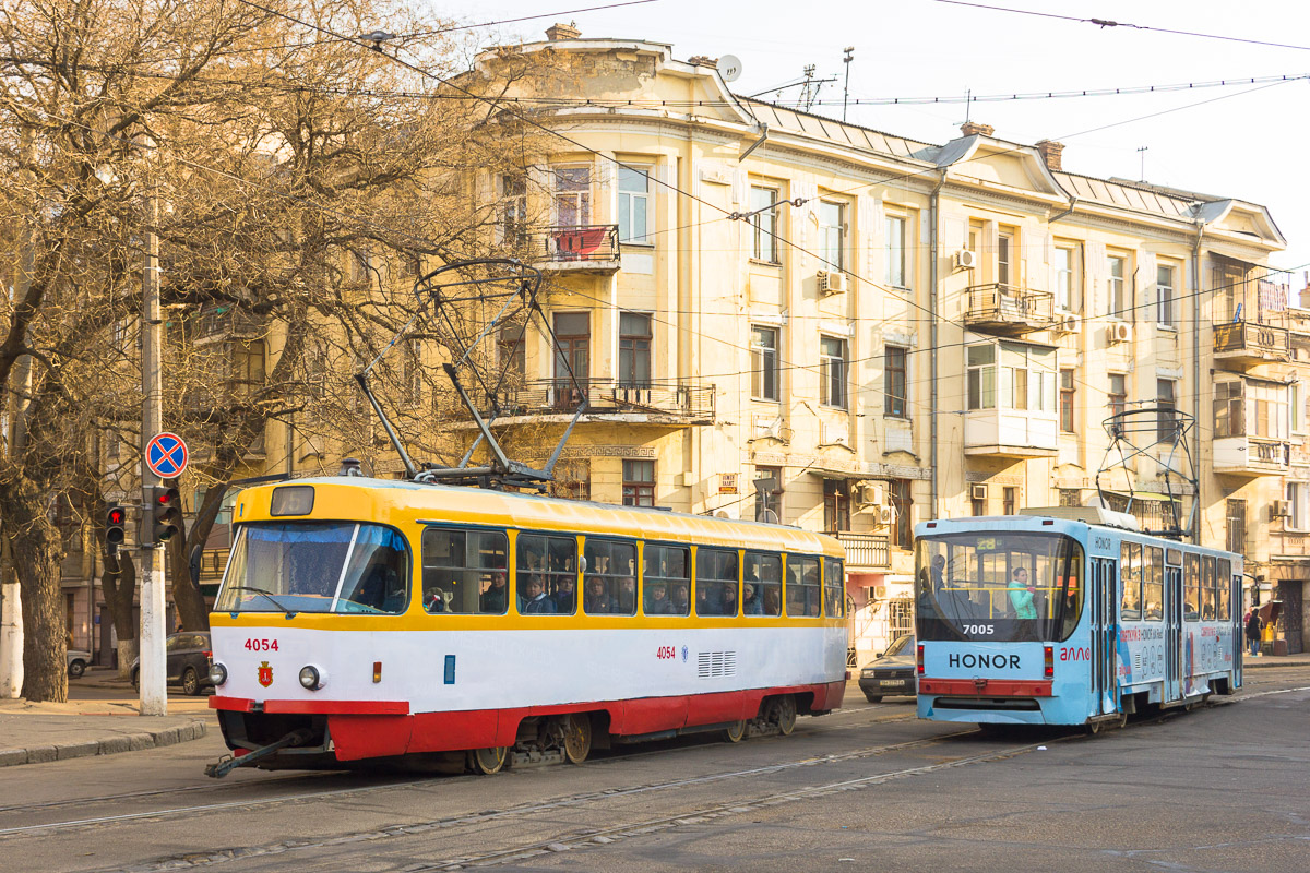 Одесса, Tatra T3R.P № 4054; Одесса, К1 № 7005
