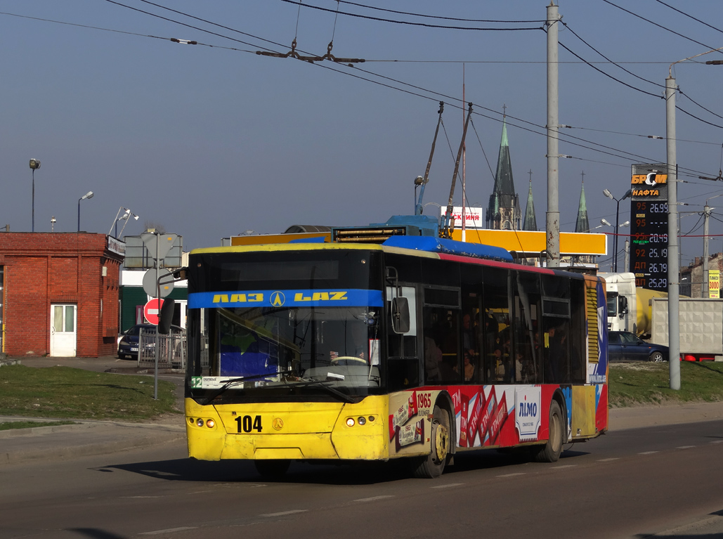 Львов, ЛАЗ E183D1 № 104