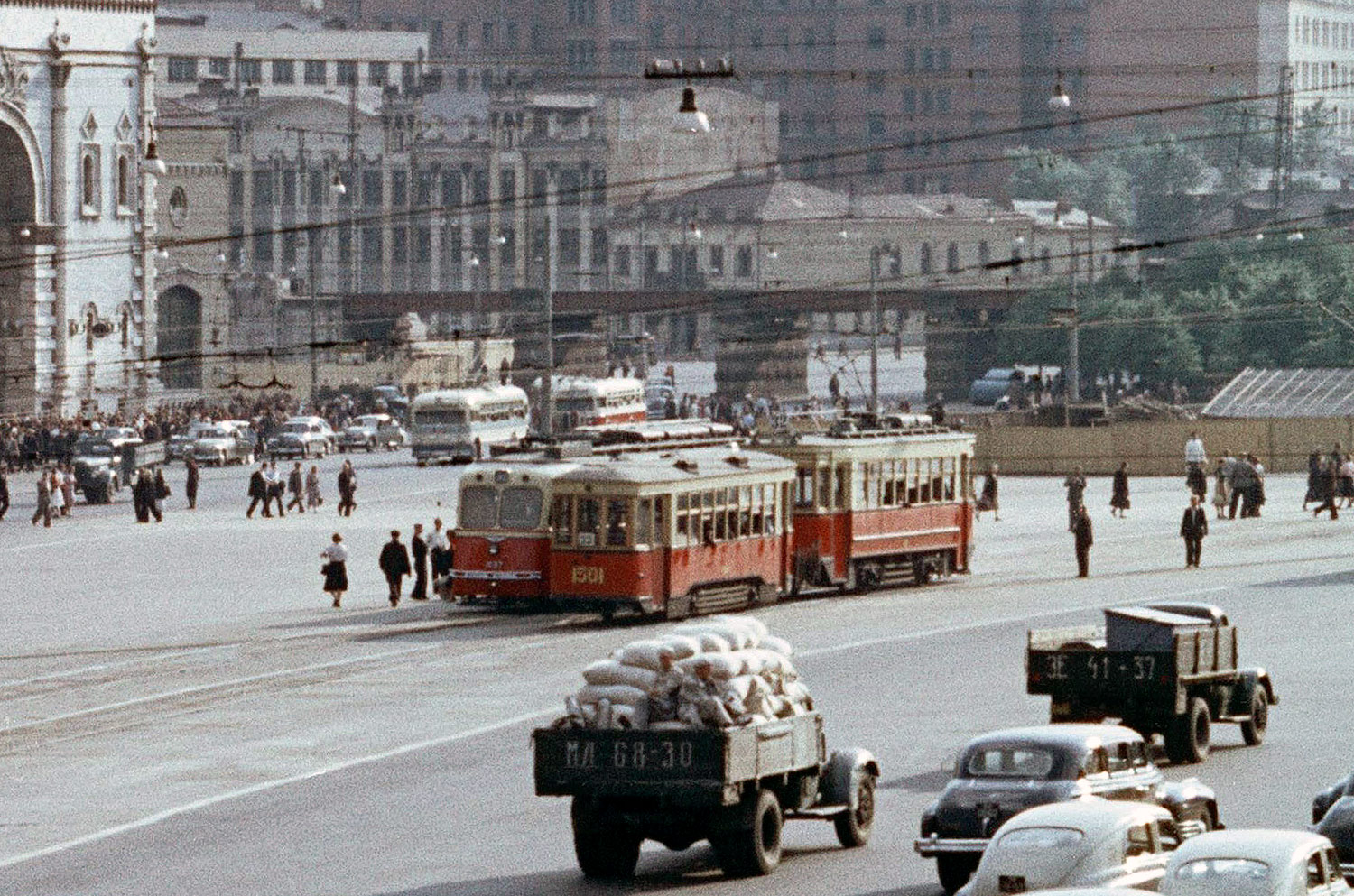 Москва, М-38 № 1037; Москва, С № 1501; Москва — Исторические фотографии — Трамвай и Троллейбус (1946-1991)