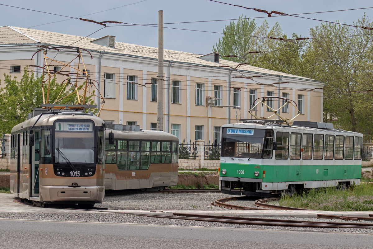 Самарканд, Vario LF.S № 1015; Самарканд, Tatra T6B5SU № 1000