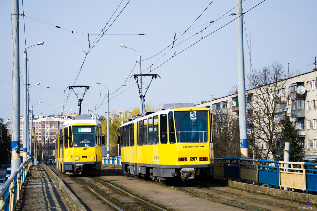 Львов, Tatra KT4DM № 1194; Львов, Tatra KT4DM № 1207
