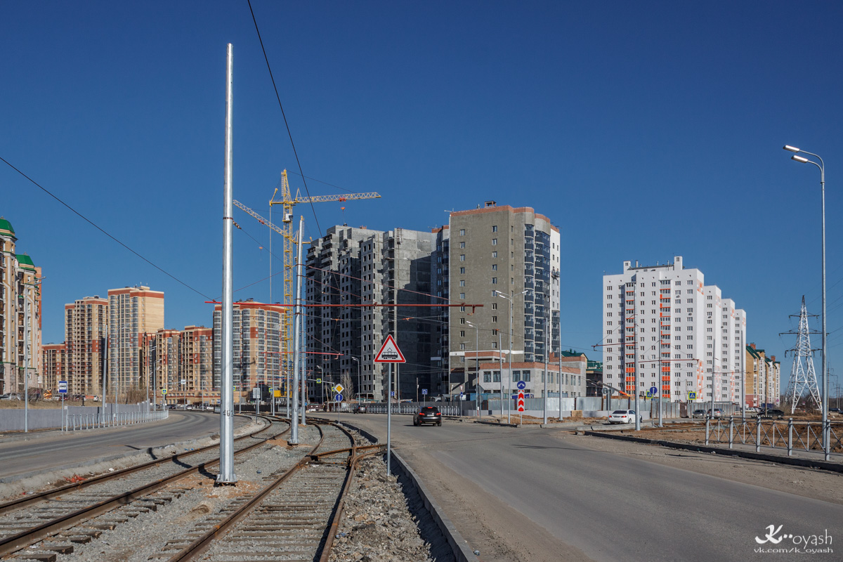 Казань — Большое трамвайное кольцо. Участок "Солнечный город — Борисково". 2018-2020