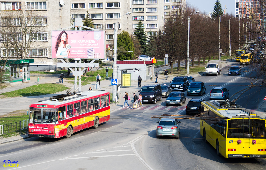 Львов, Škoda 14Tr02/6 № 525; Львов, Škoda 14Tr89/6 № 550