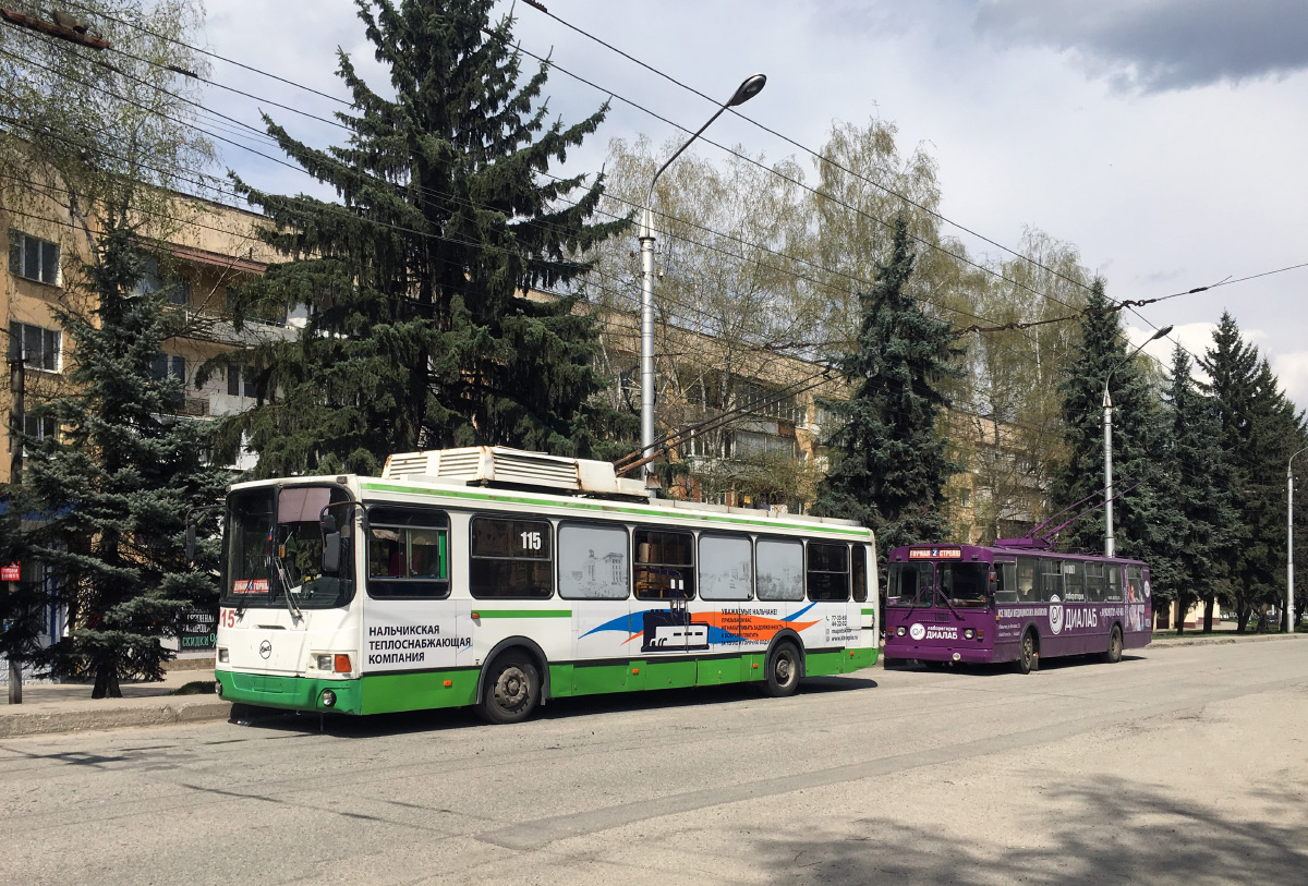 Нальчик, ЛиАЗ-5280 № 115; Нальчик, ЗиУ-682Г-012 [Г0А] № 097
