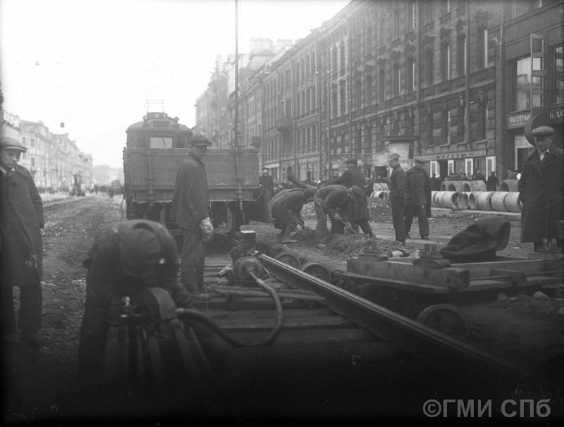 Санкт-Петербург, ГП-10 № 68; Санкт-Петербург — Исторические фотографии трамвайной инфраструктуры; Санкт-Петербург — Исторические фотографии трамвайных вагонов
