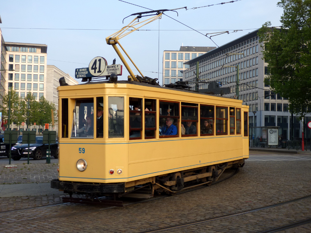Brussels, T. B. Standard motor car Nr. 59; Brussels — Festivities on the occasion of 150 years of tram (30/04/2019 — 05/05/2019)