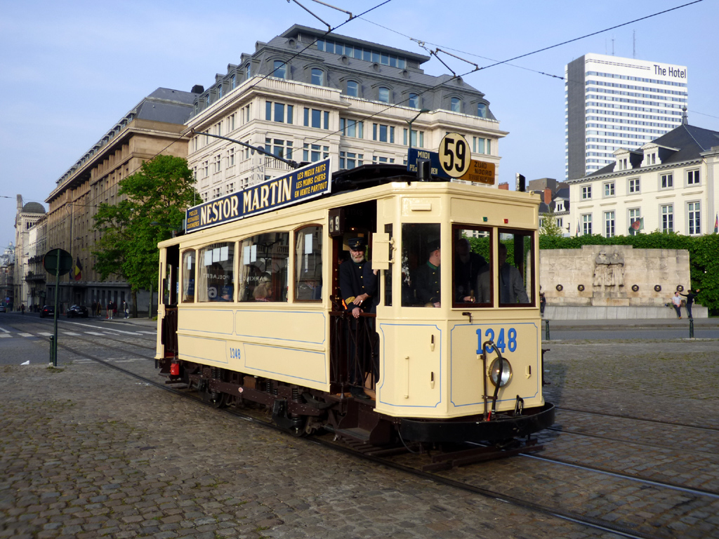 Брюссель, Двухосный моторный Nivelles № 1348; Брюссель — Торжества по случаю 150-летия трамвая (30/04/2019-05/05/2019)