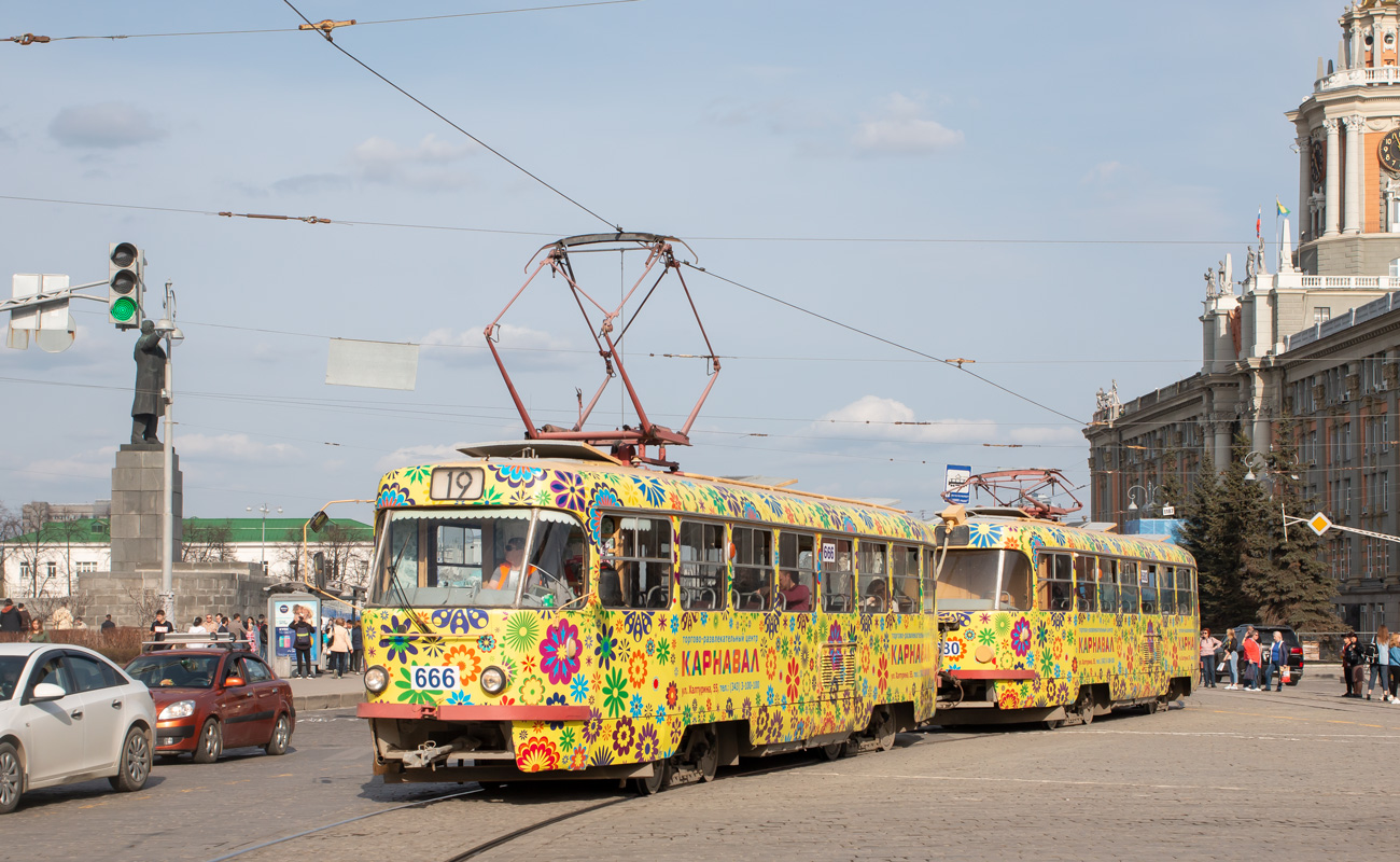 Екатеринбург, Tatra T3SU № 666; Екатеринбург, Tatra T3SU № 680