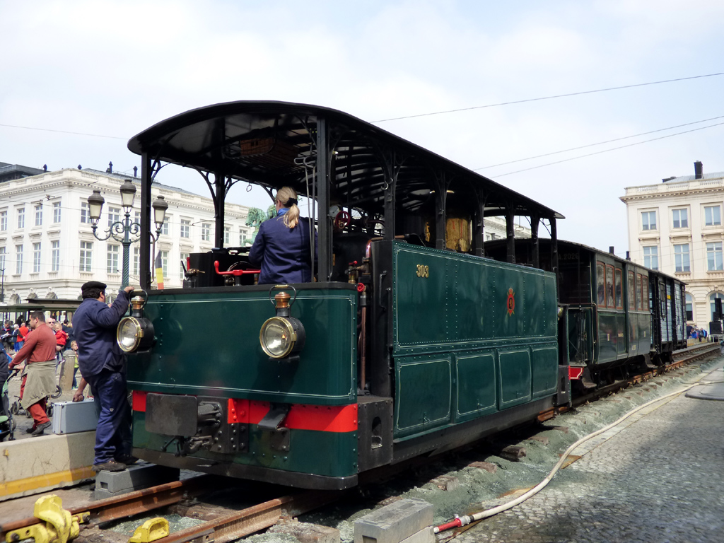 Thuin, Steam engine Nr. 303; Brüssel — Festivities on the occasion of 150 years of tram (30/04/2019 — 05/05/2019)