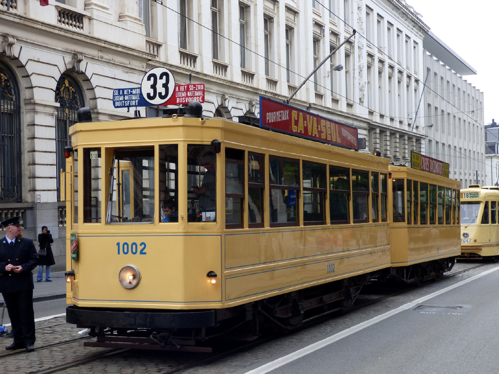 Brüssel, T. B. Standard motor car Nr. 1002; Brüssel — Festivities on the occasion of 150 years of tram (30/04/2019 — 05/05/2019)