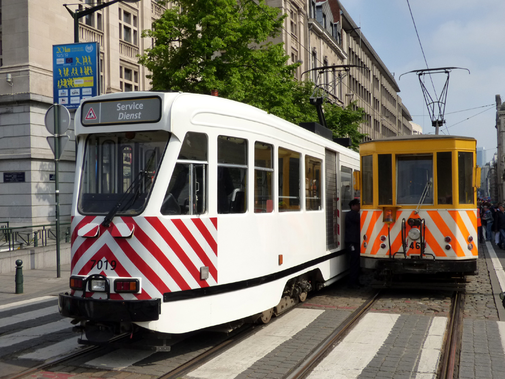 Brüsszel, BN PCC series 7000 — 7019; Brüsszel, T. B. Standard motor car — 46; Brüsszel — Festivities on the occasion of 150 years of tram (30/04/2019 — 05/05/2019)