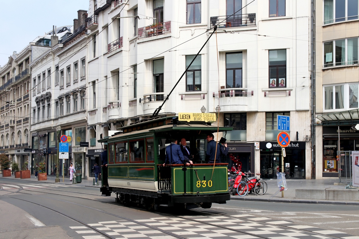 Brüssel, Franco-Belge 2-axle motor car Nr. 830; Brüssel — Festivities on the occasion of 150 years of tram (30/04/2019 — 05/05/2019)