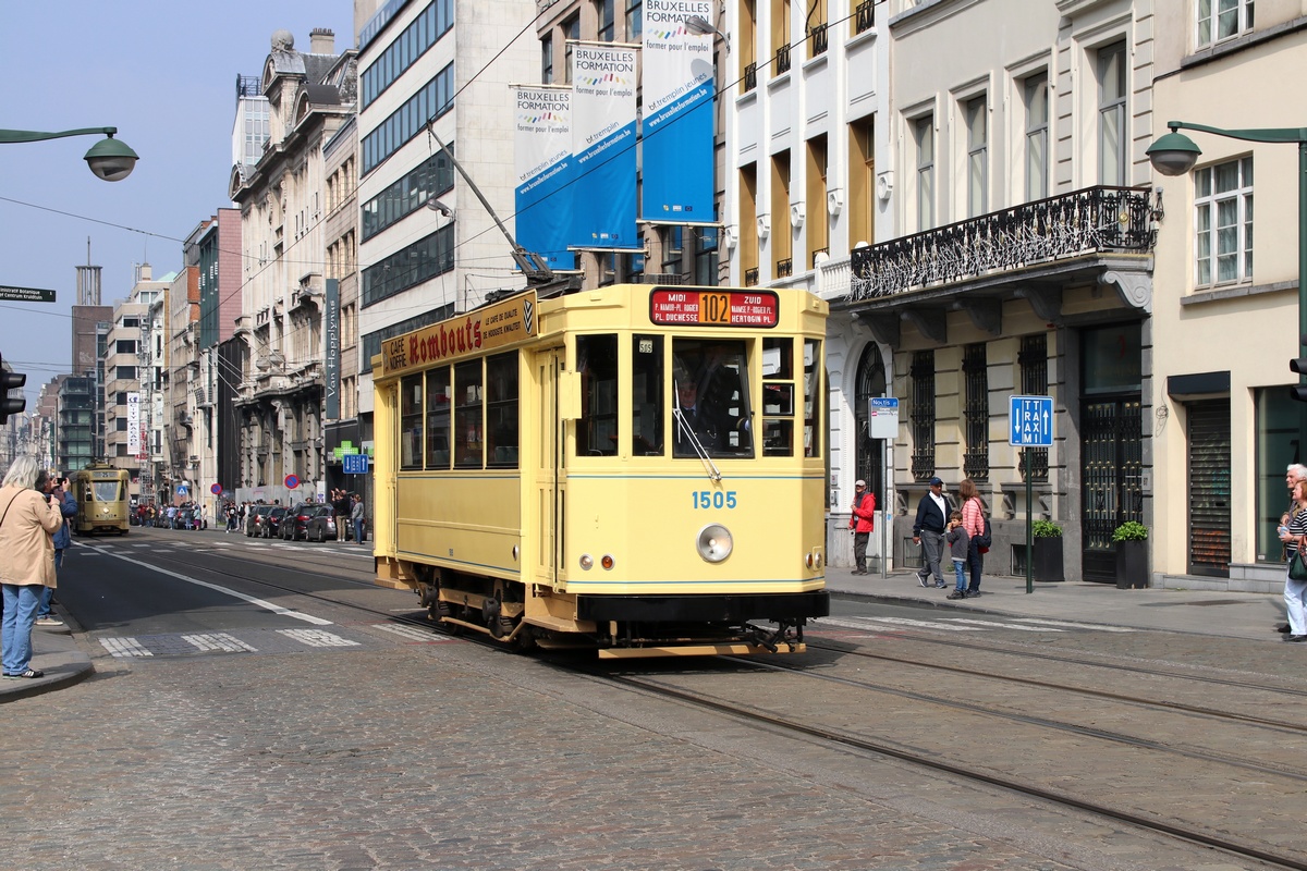 Brüssel, T. B. Standard motor car Nr. 1505; Brüssel — Festivities on the occasion of 150 years of tram (30/04/2019 — 05/05/2019)
