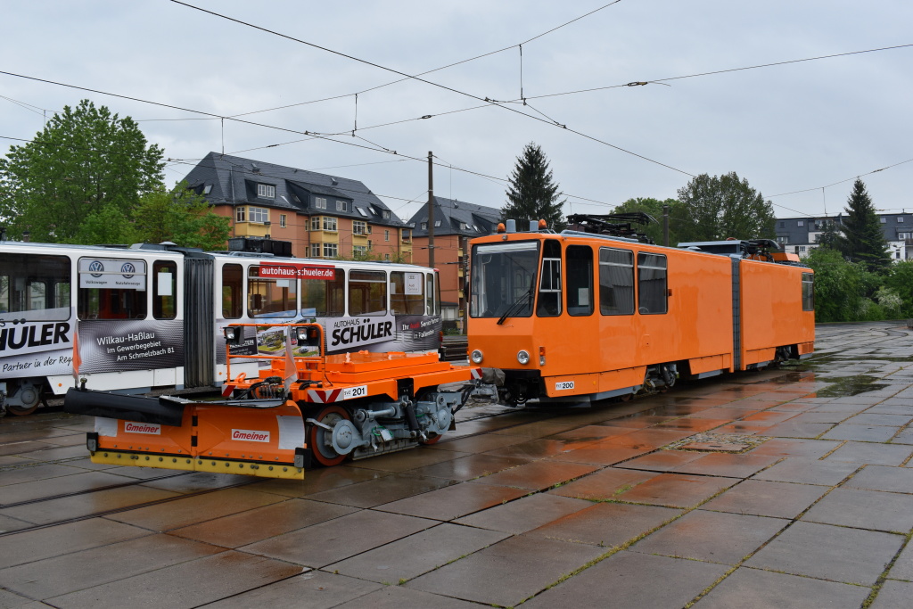 Цвиккау, IFTEC VRG 1 № 201; Цвиккау, Tatra KT4DMC № 200; Цвиккау — Юбилей: 125 лет трамваю в Цвиккау (11./12.05.2019)