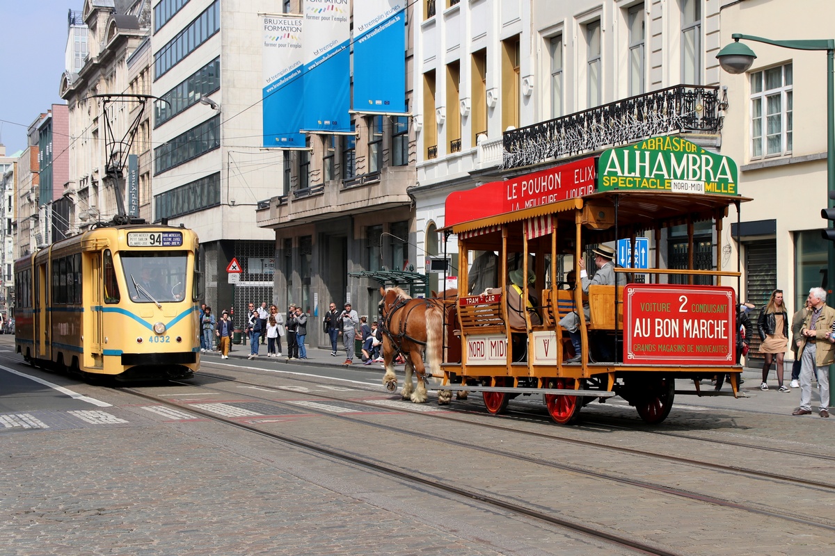 Брюссель, Конка № 2; Брюссель, STIB/MIVB series 4000 № 4032; Брюссель — Торжества по случаю 150-летия трамвая (30/04/2019-05/05/2019)