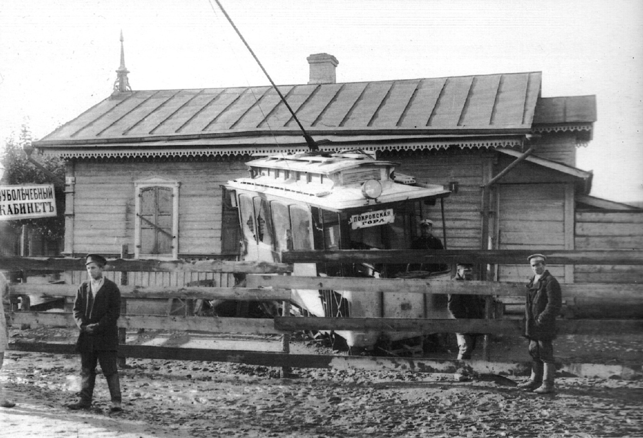 Смоленск, Двухосный моторный вагон № 4; Смоленск — Исторические фотографии (1901 — 1917 гг.)
