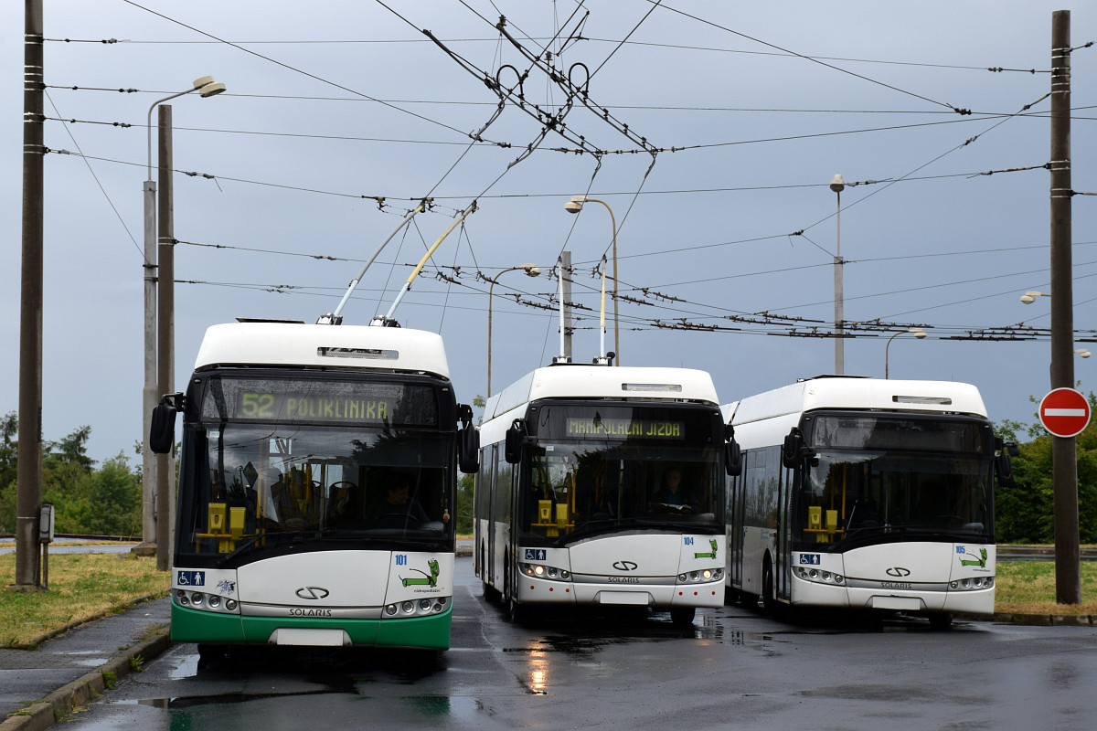 Хомутов, Solaris Trollino III 12 AC № 101; Хомутов, Solaris Trollino III 12 AC № 104; Хомутов, Solaris Trollino III 12 AC № 105