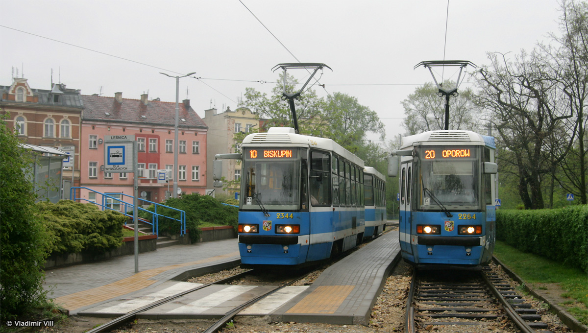 Вроцлав, Konstal 105NWr № 2344; Вроцлав, Konstal 105NWr № 2264