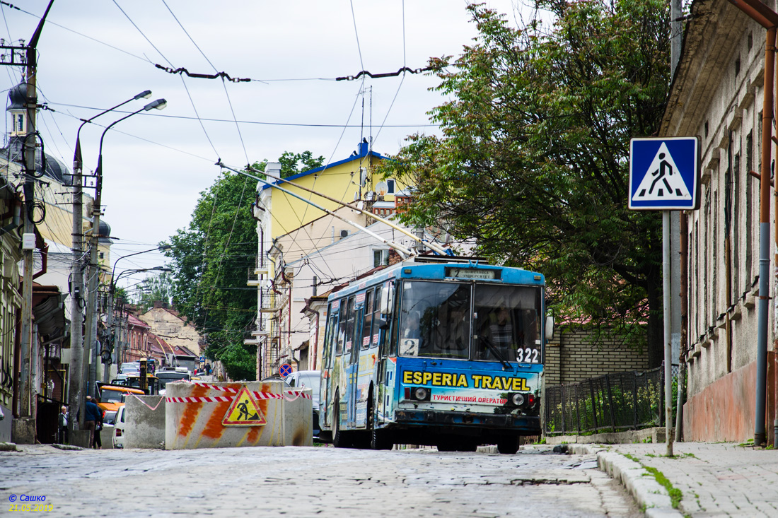 Tšernivtsi, Škoda 14Tr89/6 № 322; Tšernivtsi — Repair of Rus'ka street