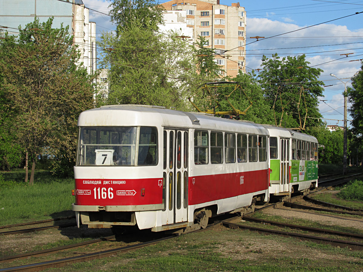 Самара, Tatra T3SU (двухдверная) № 1166