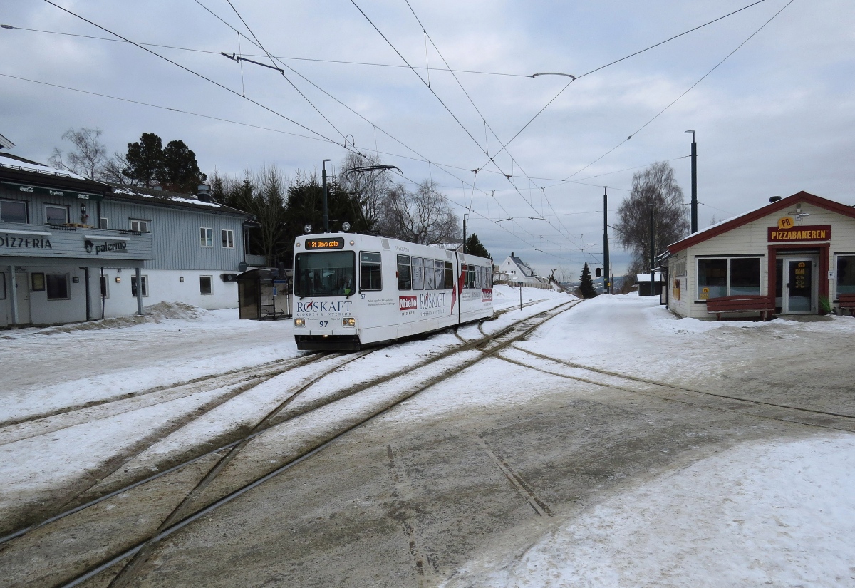 Trondheim, LHB GT6 Typ Braunschweig № 97; Trondheim — Tramway Lines and Infrastructure