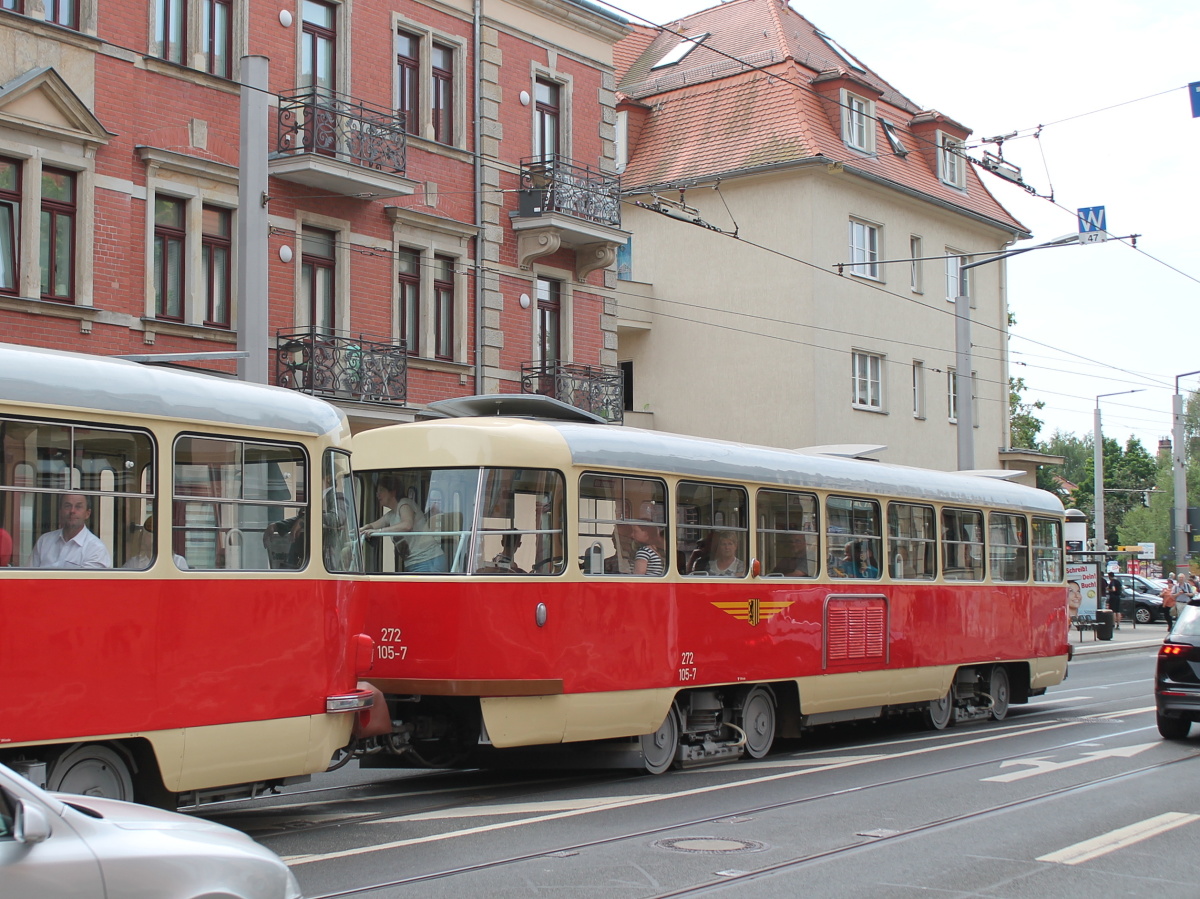 Dresden, Tatra B4D # 272 105 (251 315); Dresden — 25 years of tram museum — 50 years of Tatra (03.06.2017)