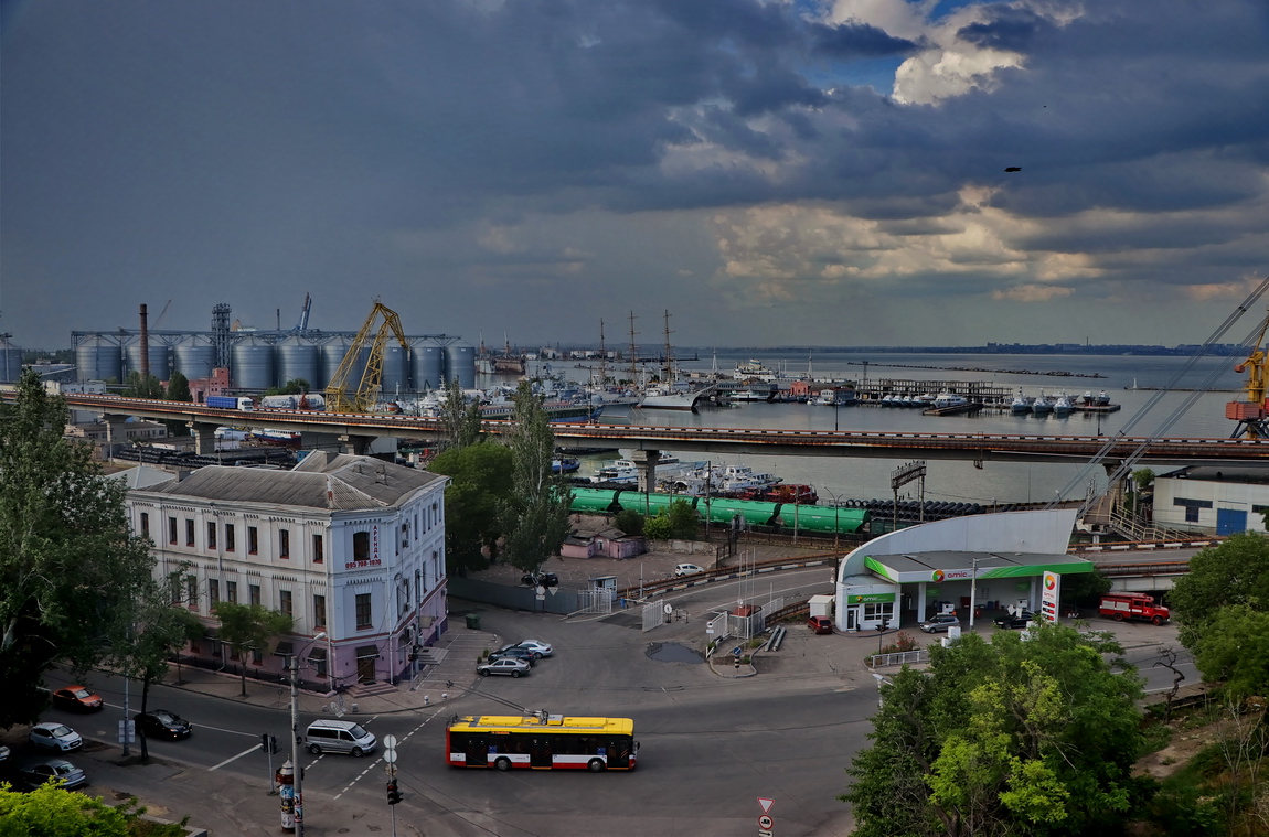 Одесса — Электротранспорт Одессы с высоты