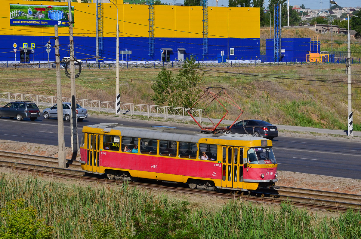 Волгоград, Tatra T3SU (двухдверная) № 2496