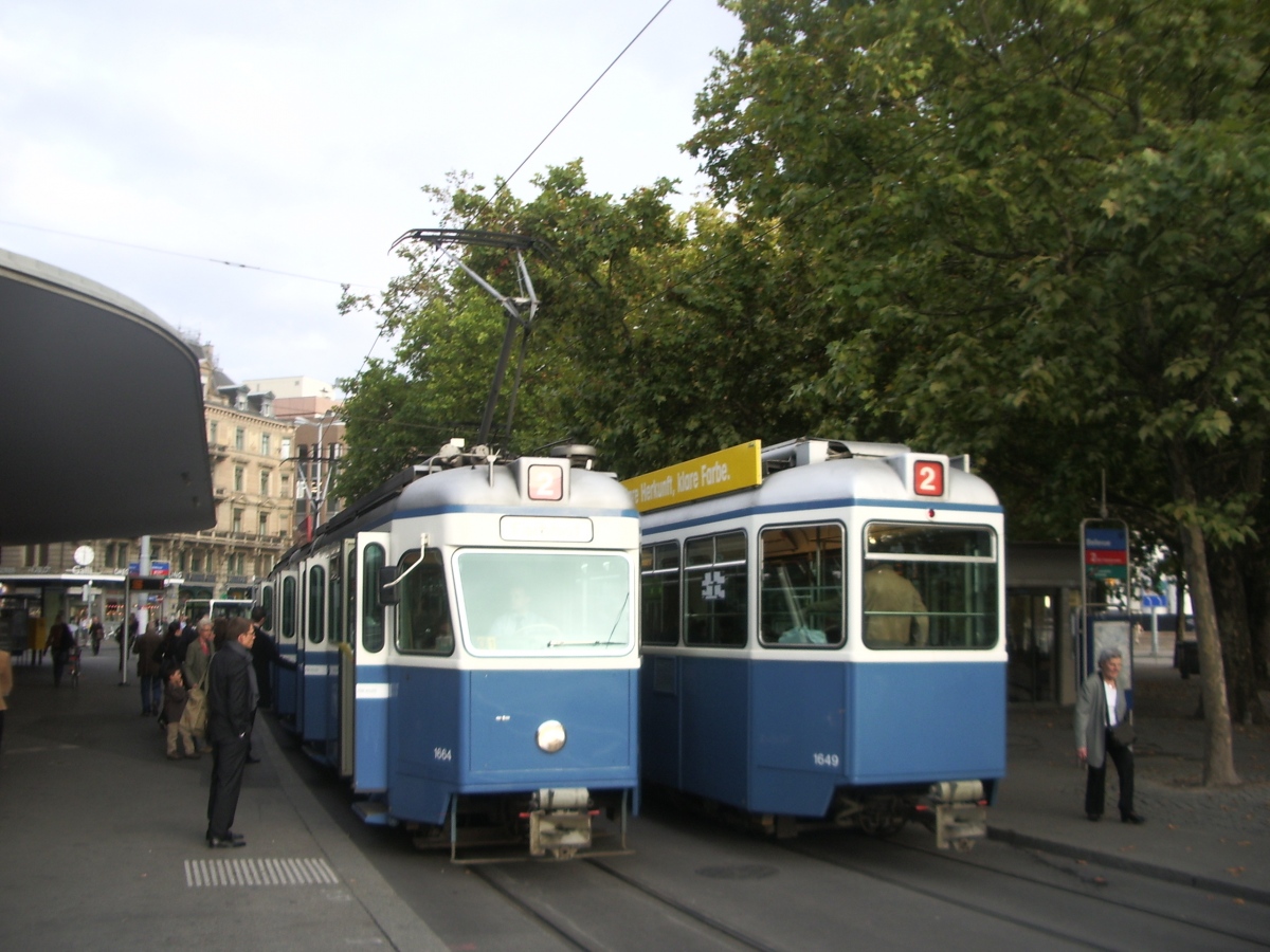 Цюрих, SWS/SIG/BBC Be 4/6 "Mirage" № 1664; Цюрих, SWS/SIG/BBC Be 4/6 "Mirage" № 1649