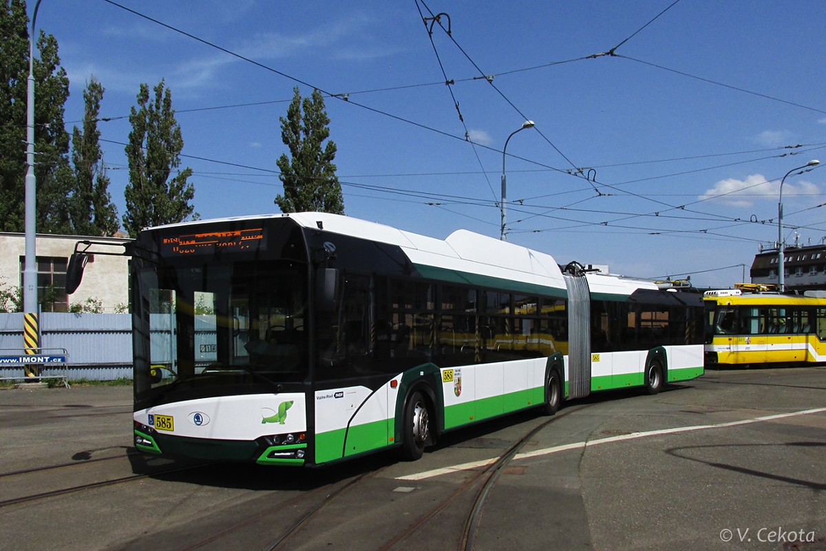 Pilsen, Škoda 27Tr Solaris IV N°. 585; Pilsen — Oslava výročí 120 let MHD v Plzni / Celebrating the 120th anniversary of public transport in Pilsen