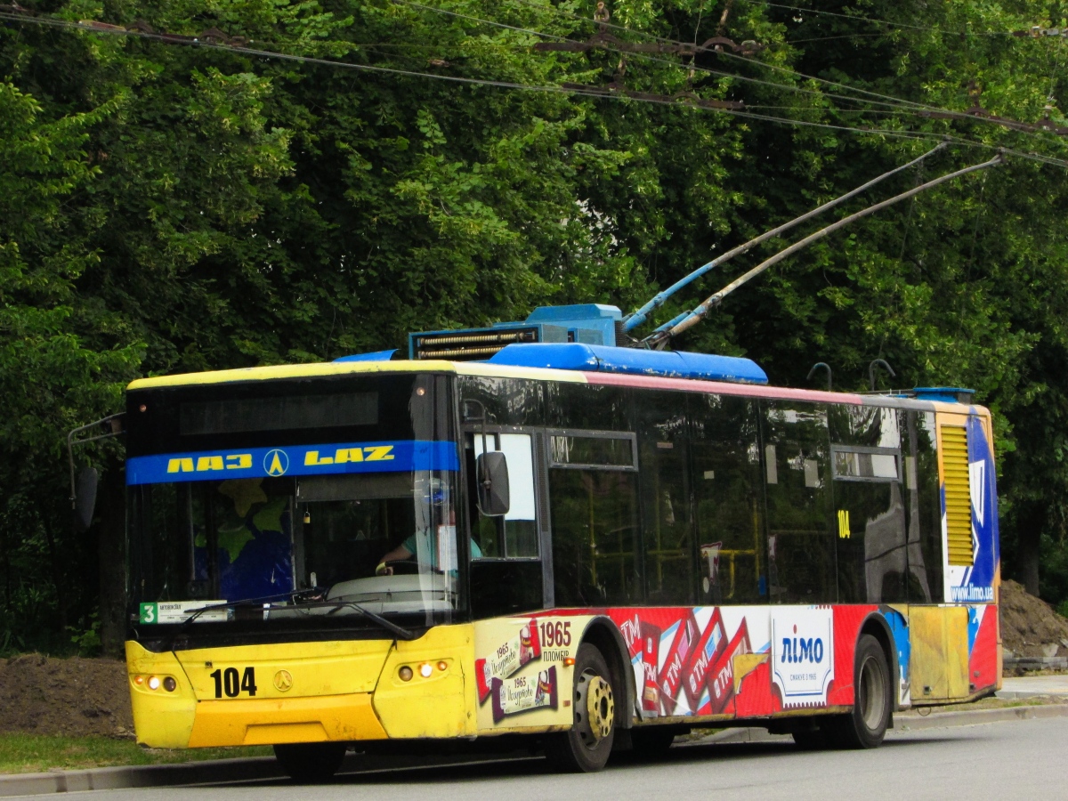 Львов, ЛАЗ E183D1 № 104