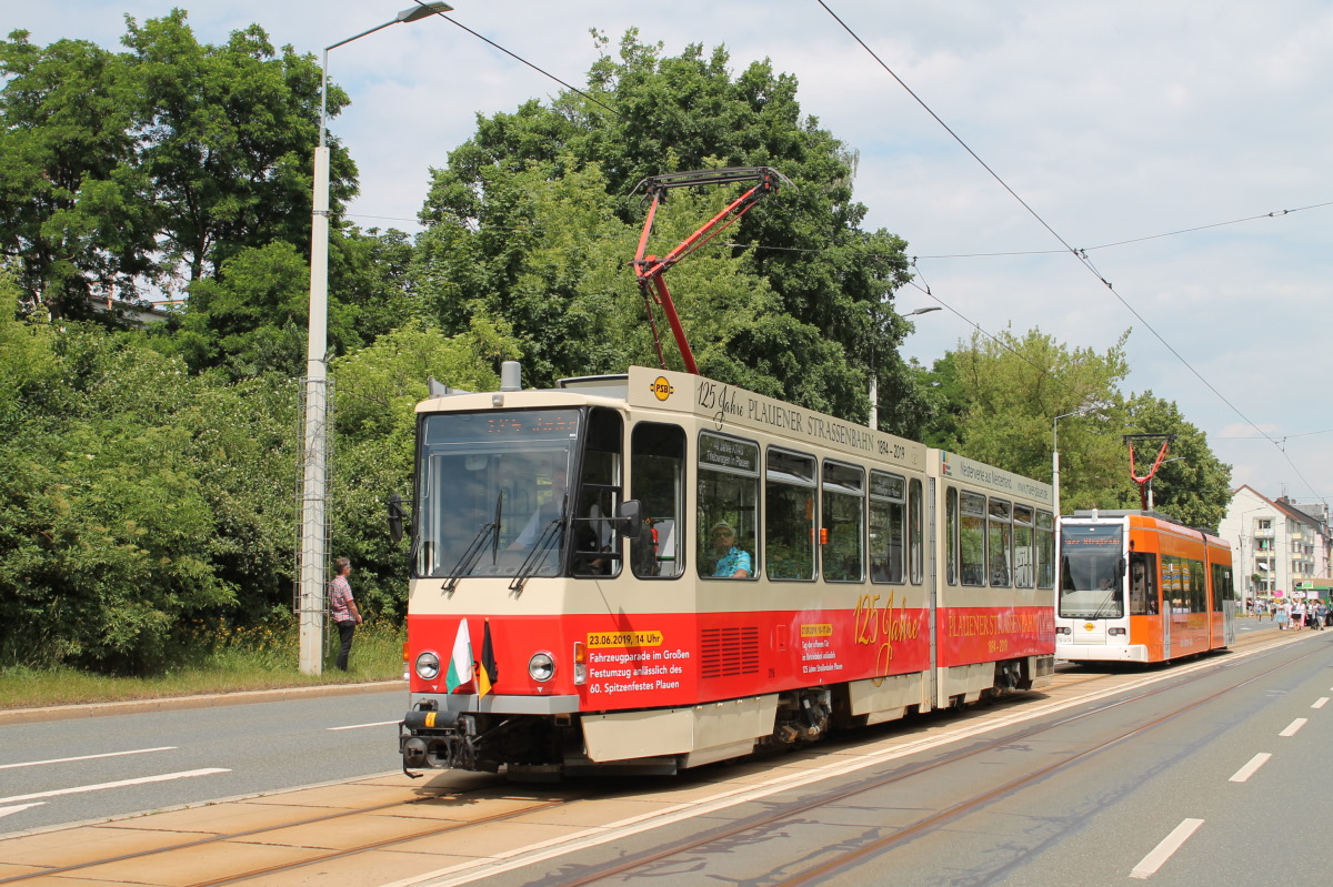 Плауэн, Tatra KT4DMC № 216; Плауэн — Юбилей: 125 лет трамваю в Плауэне (23.06.2019) Плауэн, Tatra KT4DMC № 216; Плауэн — Юбилей: 125 лет трамваю в Плауэне (23.06.2019)