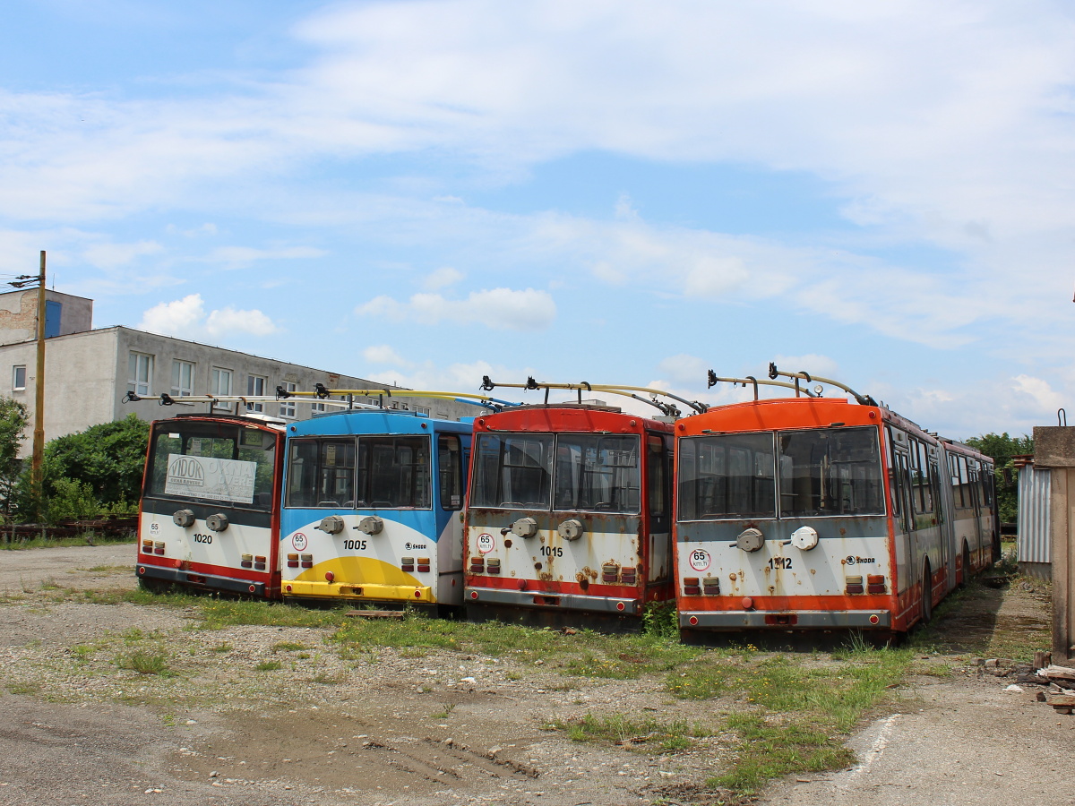 Кошице, Škoda 15Tr13/7M № 1020; Кошице, Škoda 15Tr10/7 № 1005; Кошице, Škoda 15Tr10/7 № 1015; Кошице, Škoda 15Tr10/7 № 1012; Кошице — Кошицкий троллейбусный день / Košický trolejbusový deň